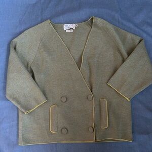 Vintage Italian Green Double Breasted style Cardigan
